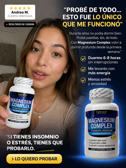 Duerme Profundo Desde la Primera Noche y Despídete del Estrés con Magnesium Complex